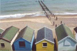 Colourful beach huts